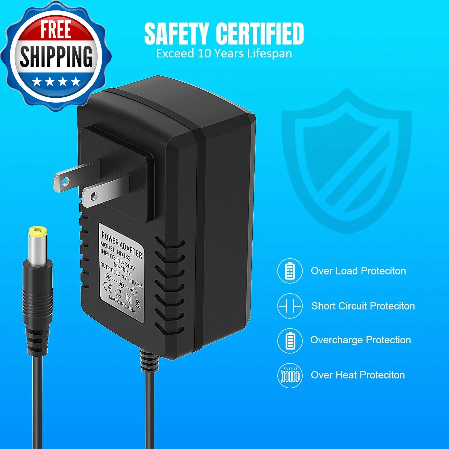 6V Charger for Kids Ride-On Cars and Kidzone Bumper Dynacraft SUV Toys - Image 5
