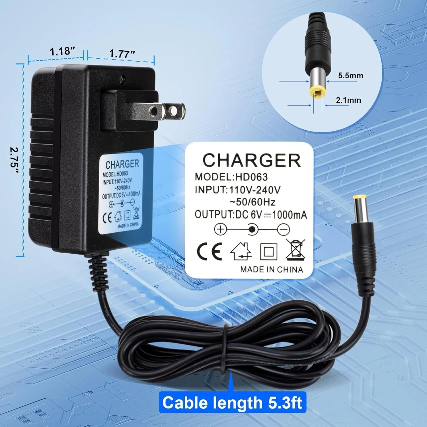 6V Battery Charger for Kids Ride-On Cars and Toddler Quad Toys - Image 4