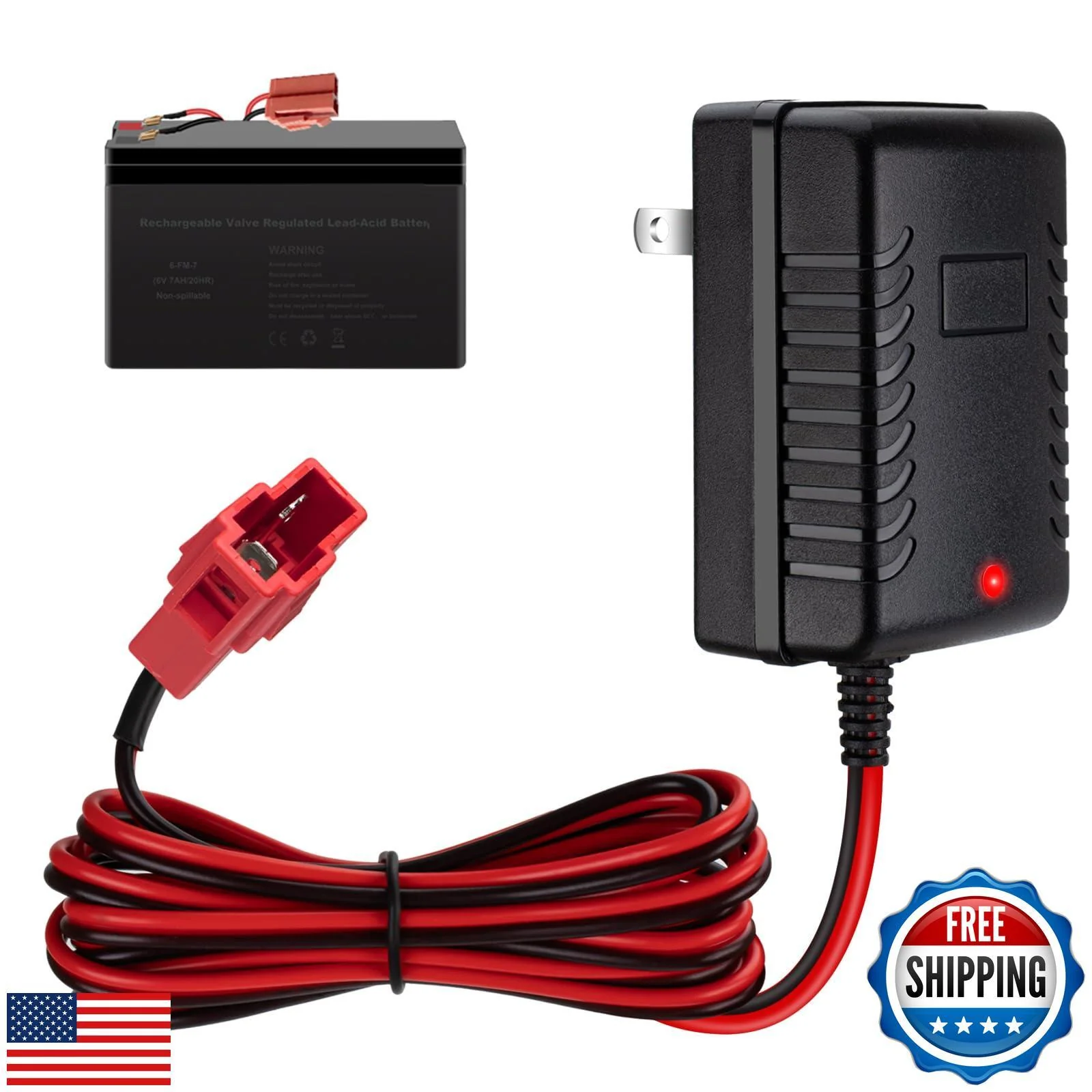 6V 6 Volt Battery Charger for Kids Ride-On Toy Cars and BMX X5 Kid Tricycle