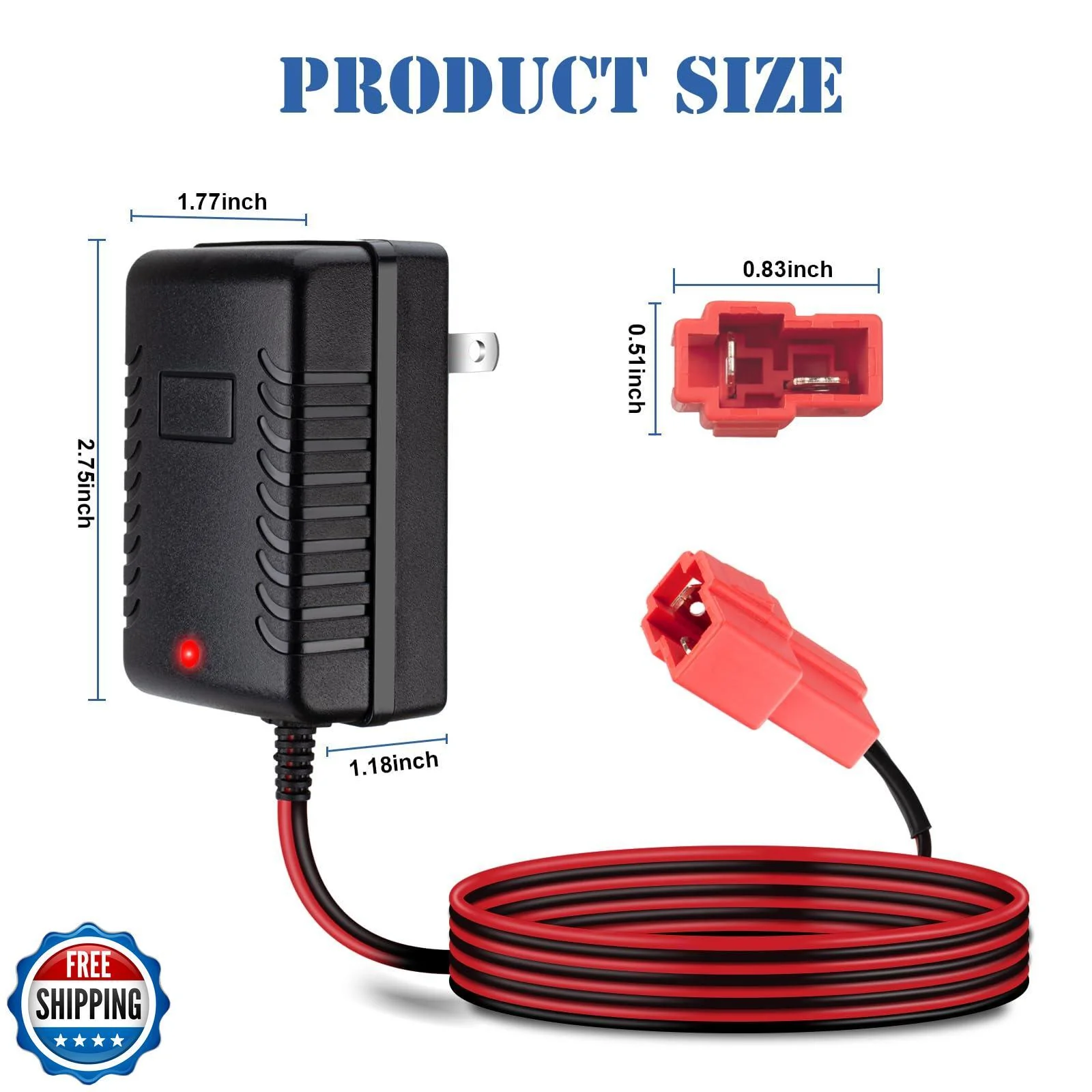 6V 6-Volt Battery Charger for Kids Ride-On Toy Cars and BMX X5 Vehicles - Image 2