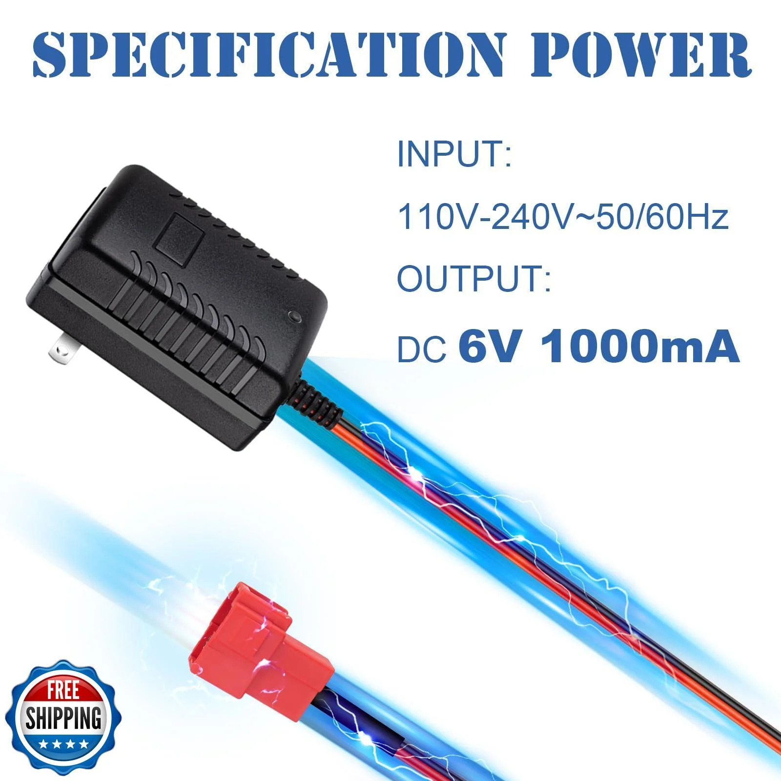 6V 6-Volt Battery Charger for Kids Ride-On Toy Cars and BMX X5 Vehicles - Image 4