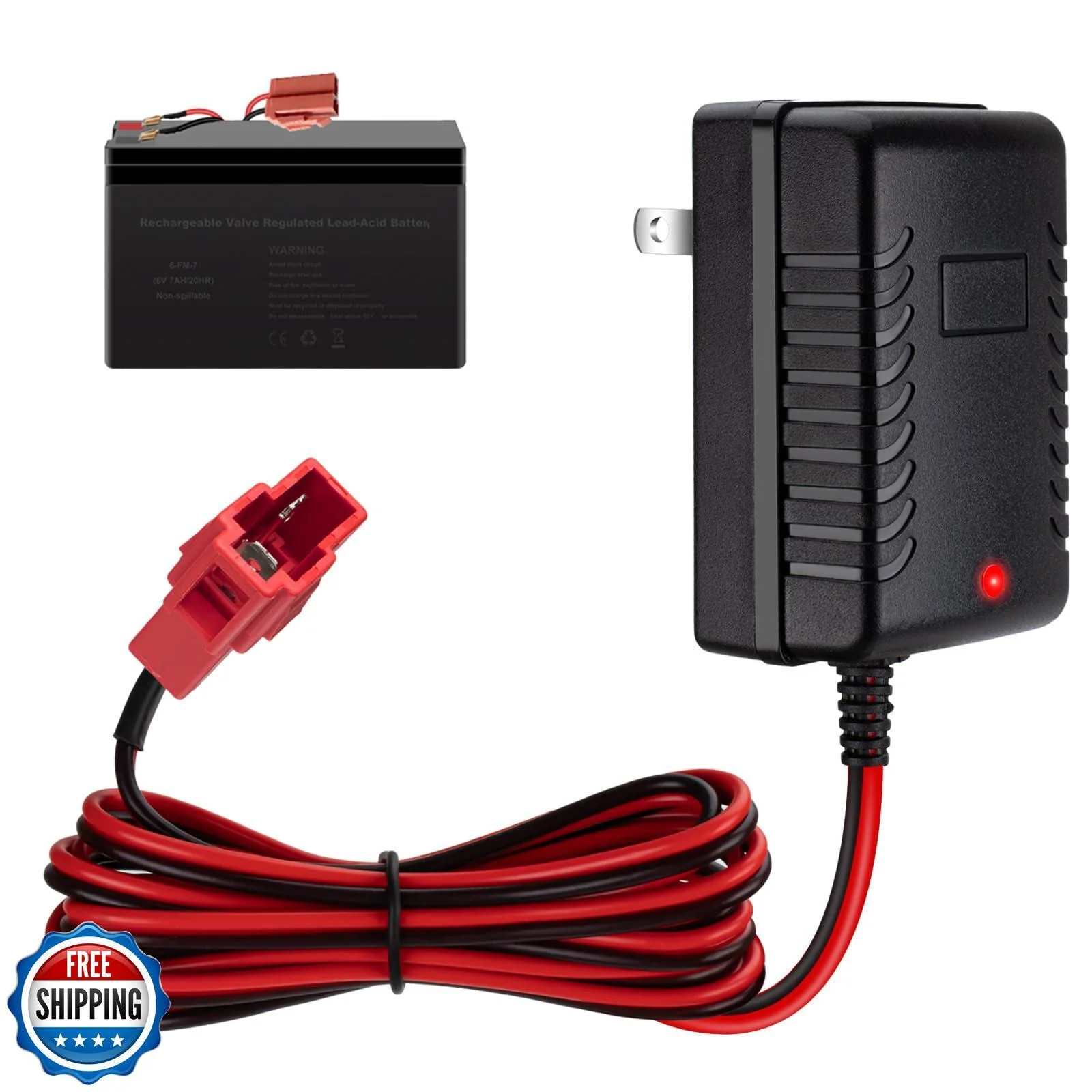 6V 6-Volt Battery Charger for Kids Ride-On Toy Cars and BMX X5 Vehicles - Image 6