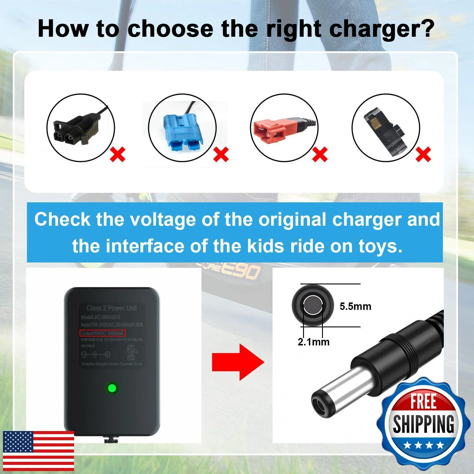 6V Charger for Kidzone Bumper Car and Flybar Spiderman Ride-On Toy - Image 4