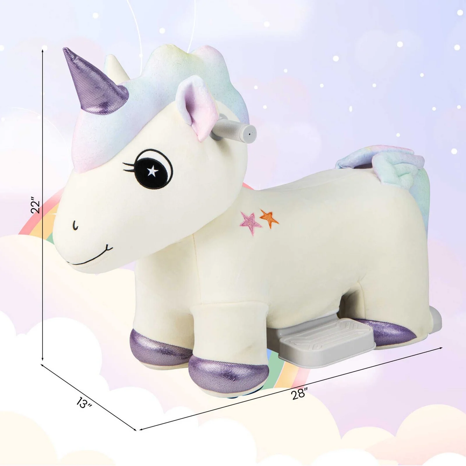 6V Electric Unicorn Ride-On Toy for Kids with Music and Handlebars - Image 10