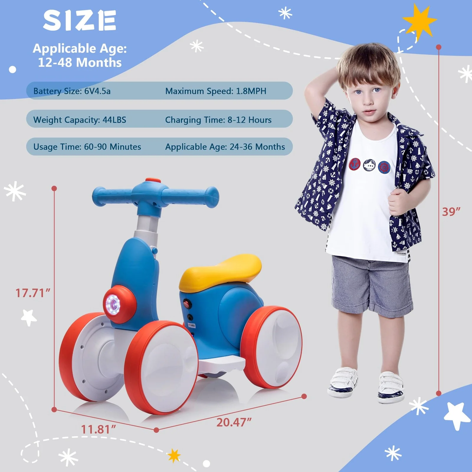 6V Electric Toddler Balance Bike with Bubble Machine 4-in-1 Multi-Function Ride-On Toy - Image 4