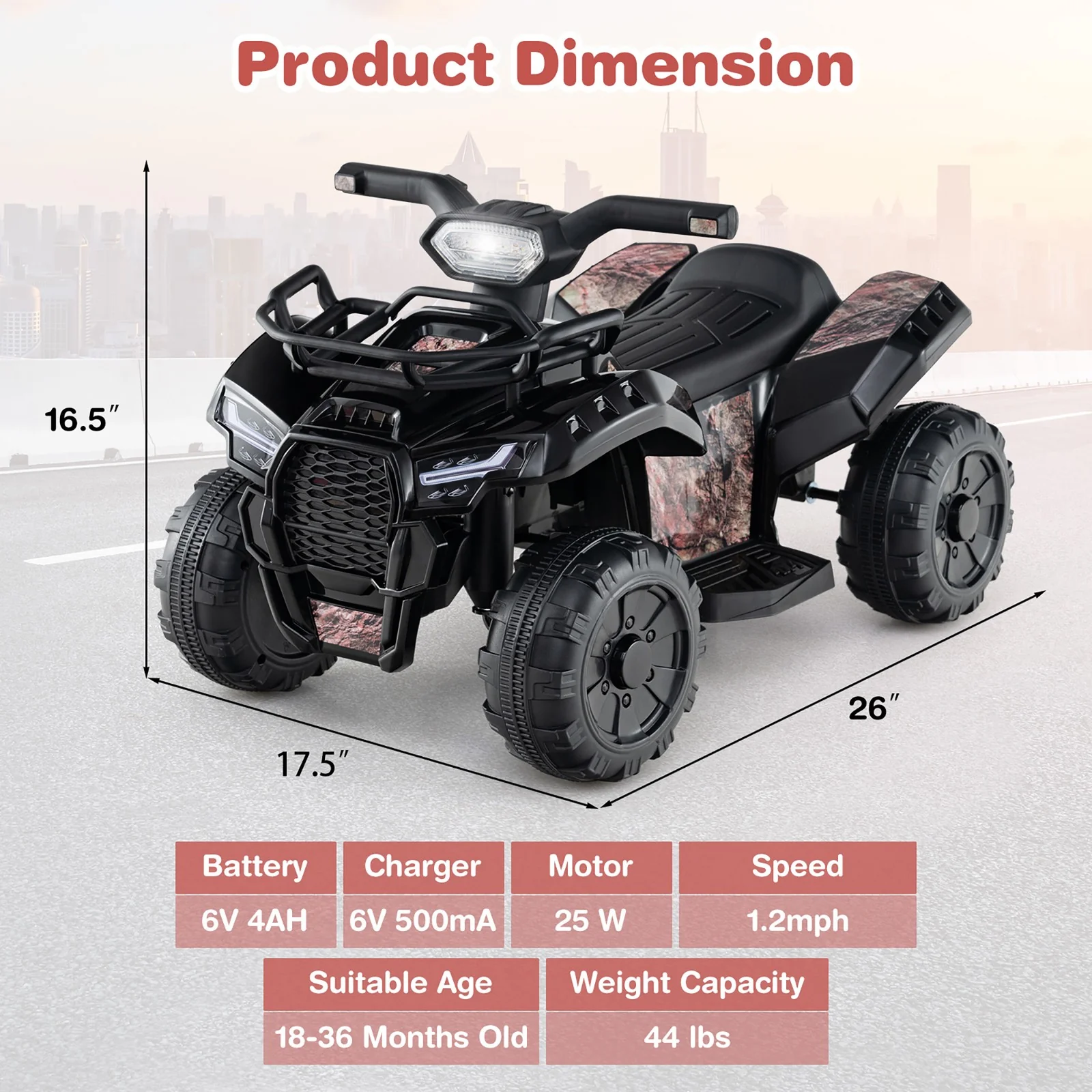 6V Electric Kids Toy Car with Music, Story Function, USB Port, and Front Storage Basket - Image 3