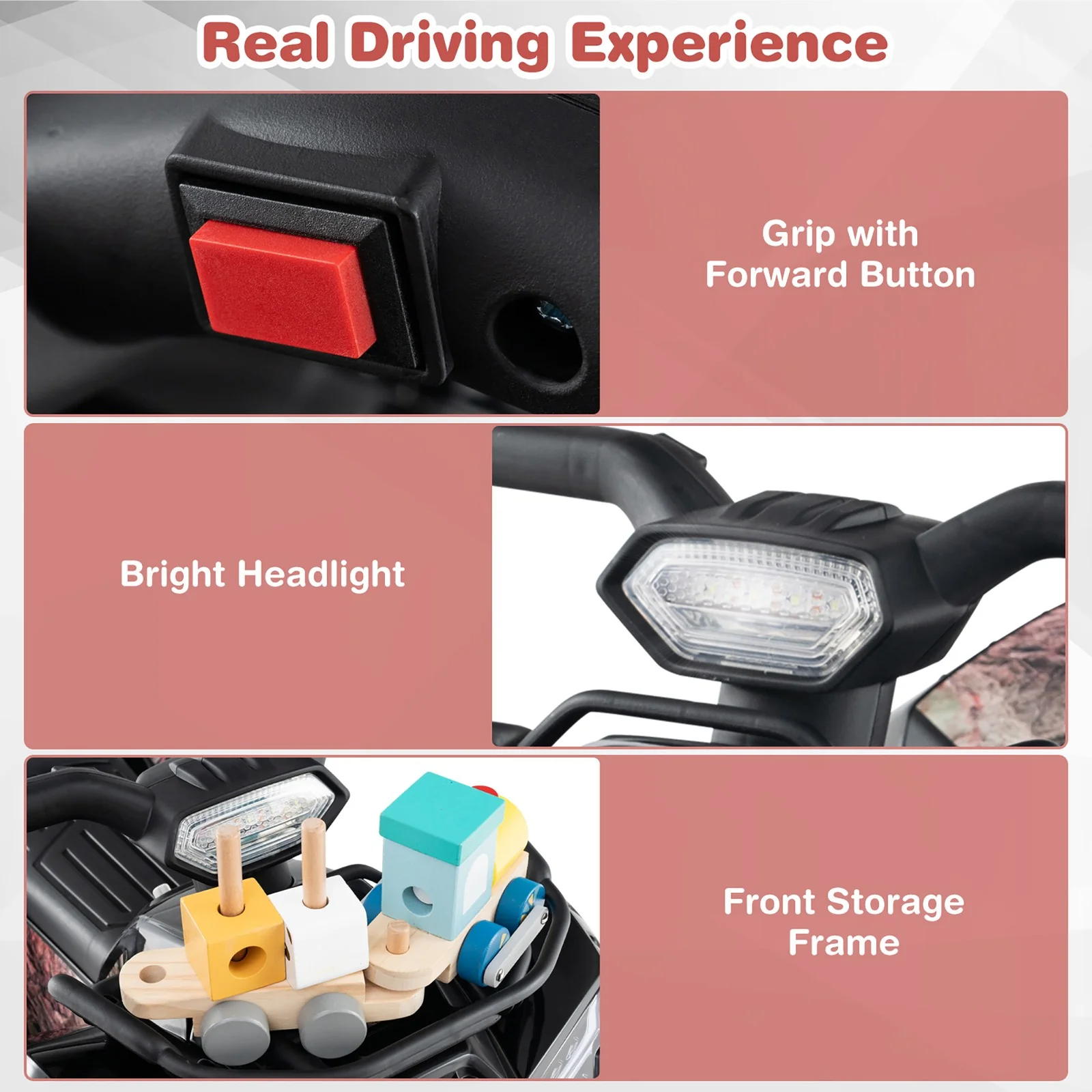 6V Electric Kids Toy Car with Music, Story Function, USB Port, and Front Storage Basket - Image 7