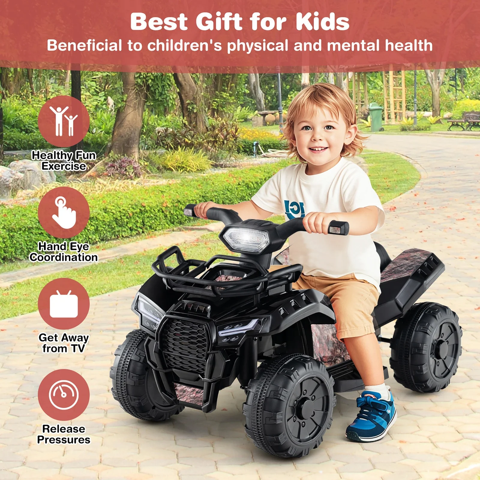 6V Electric Kids Toy Car with Music, Story Function, USB Port, and Front Storage Basket - Image 8