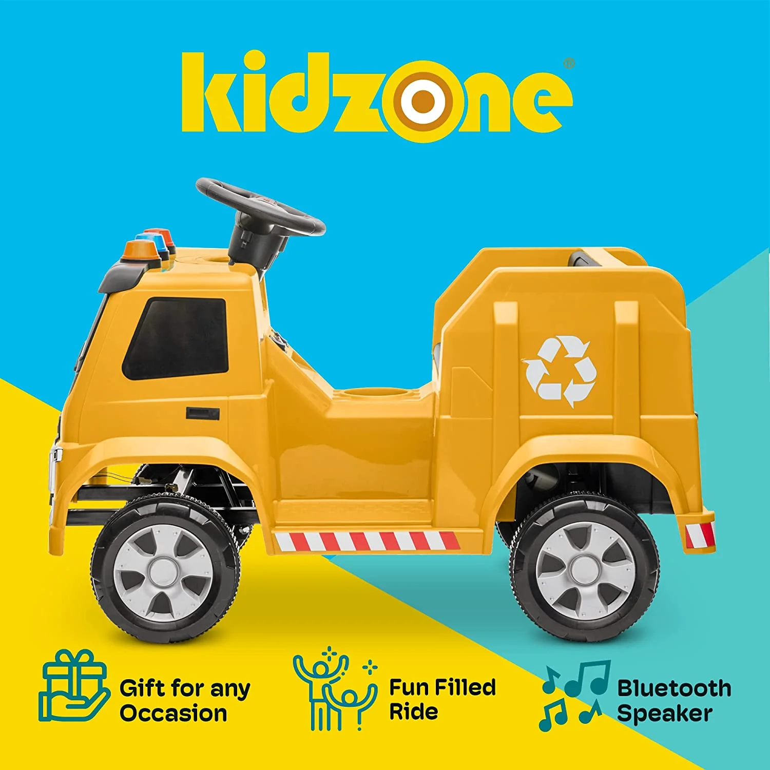 6V Electric Garbage Truck Ride-On Toy with LED Lights for Toddlers - Image 2