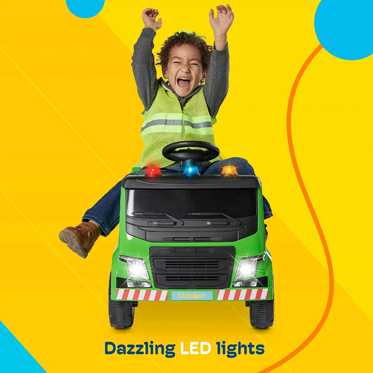 6V Electric Garbage Truck Ride-On Toy with LED Lights for Toddlers - Image 3
