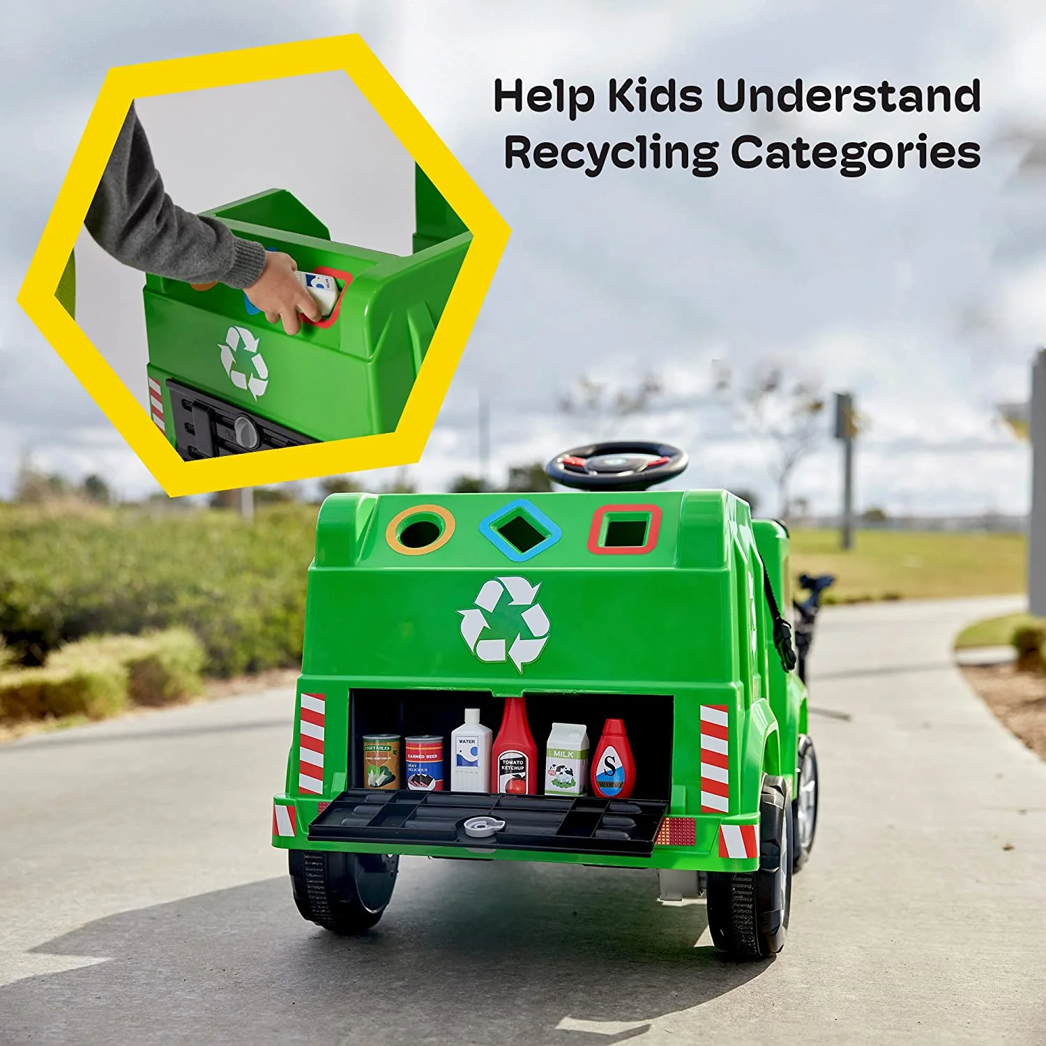 6V Electric Garbage Truck Ride-On Toy with LED Lights for Toddlers - Image 6