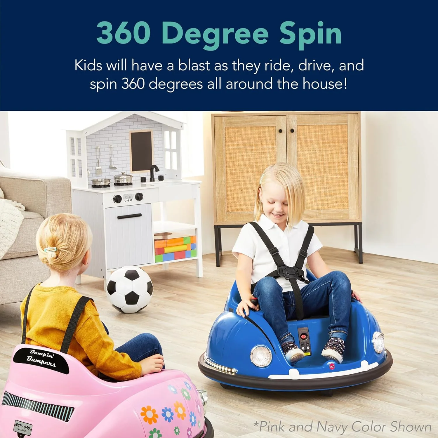 6V Electric Ride-On Bumpin Bumper Car for Kids 1.5-6 Years with Parent Remote Control - Image 3