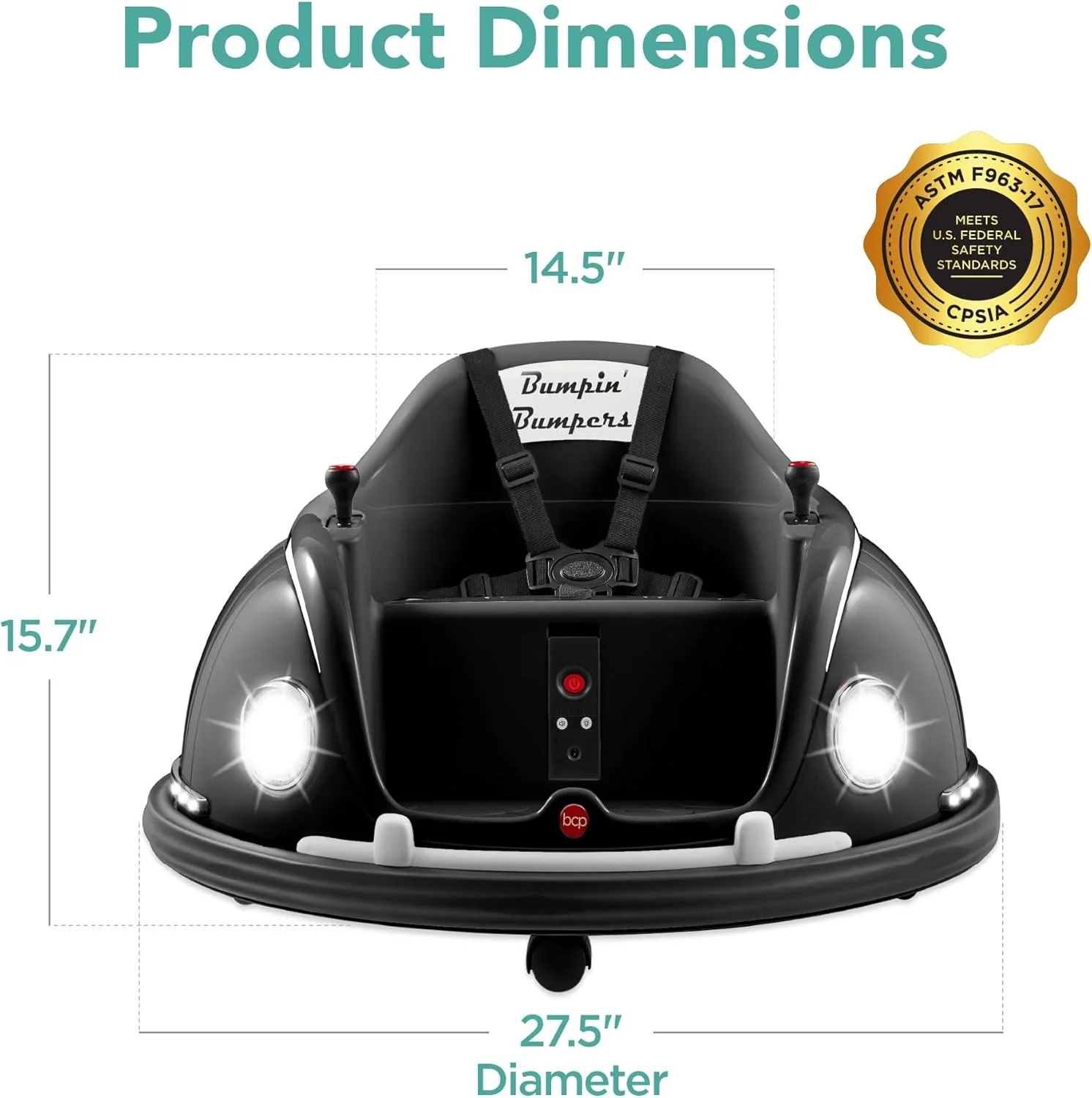 6V Electric Ride-On Bumpin Bumper Car for Kids 1.5-6 Years with Parent Remote Control - Image 7