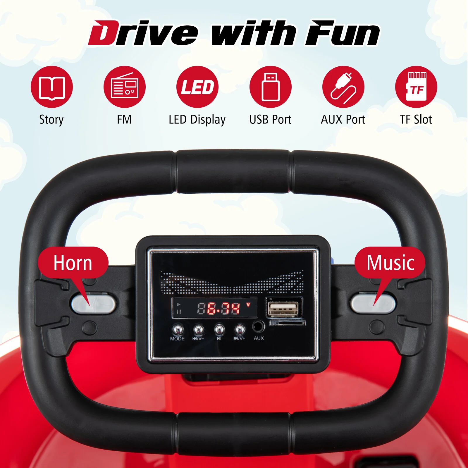 6V Electric Kids Ride-On Bumper Car with 2 Speeds and Portable Back Handle - Image 4