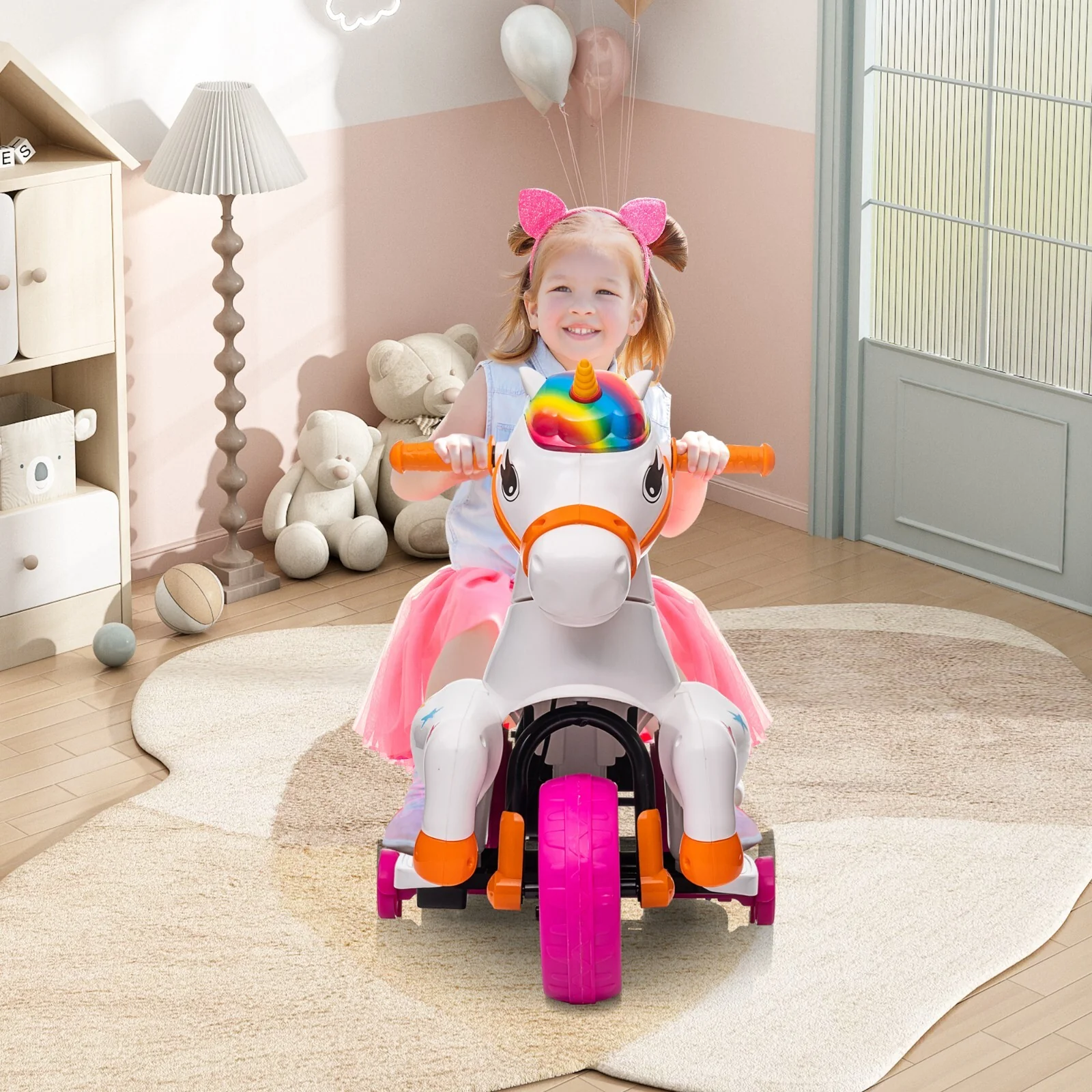 6V Battery-Powered Electric Unicorn Ride-On Car with Music for Toddlers - Image 14