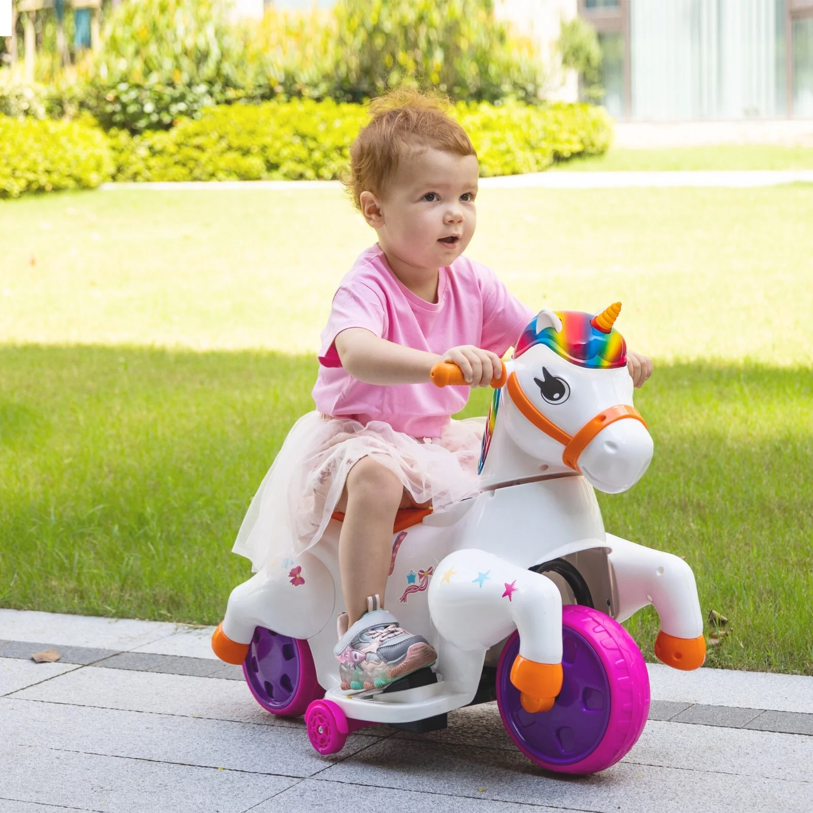 6V Battery-Powered Electric Unicorn Ride-On Car with Music for Toddlers - Image 3