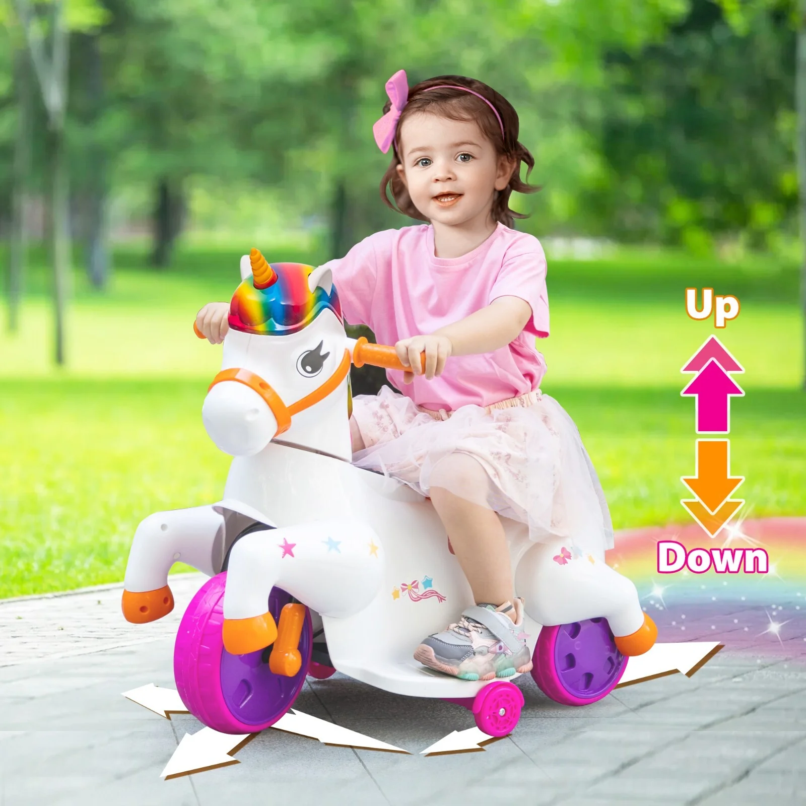 6V Battery-Powered Electric Unicorn Ride-On Car with Music for Toddlers - Image 8