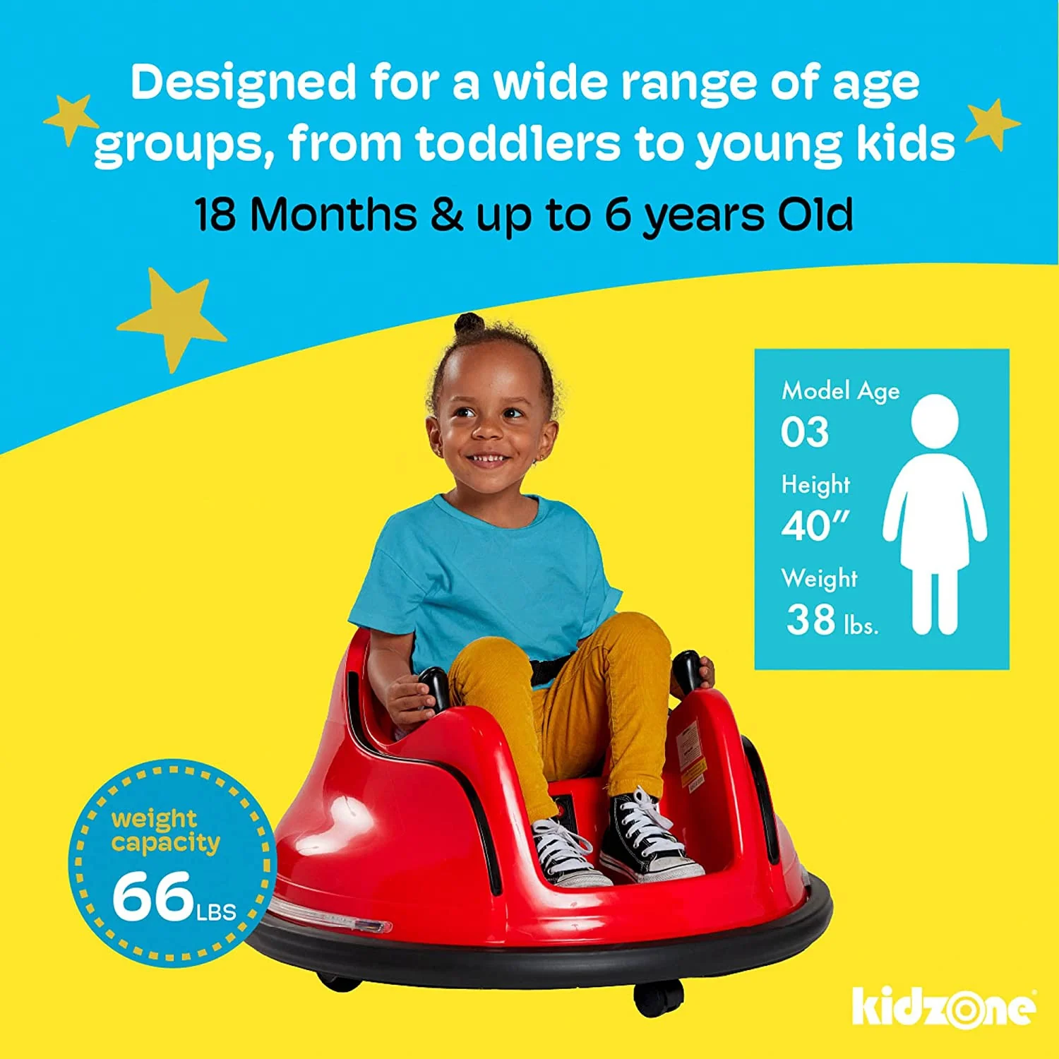 6V Electric Ride-On Bumper Car with DIY Stickers for Kids and Toddlers Ages 1.5-6 Years - Image 5