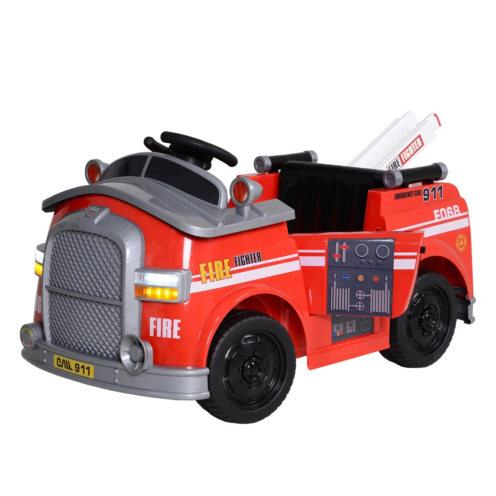 6V Electric Ride-On Fire Truck Toy Vehicle with Remote Control for Kids - Image 12