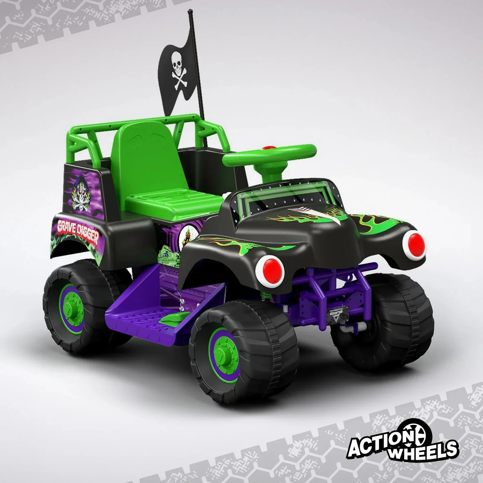6V Ride-On Grave Digger Monster Truck Toy with Graphics for Boys and Girls 18-36 Months - Image 2