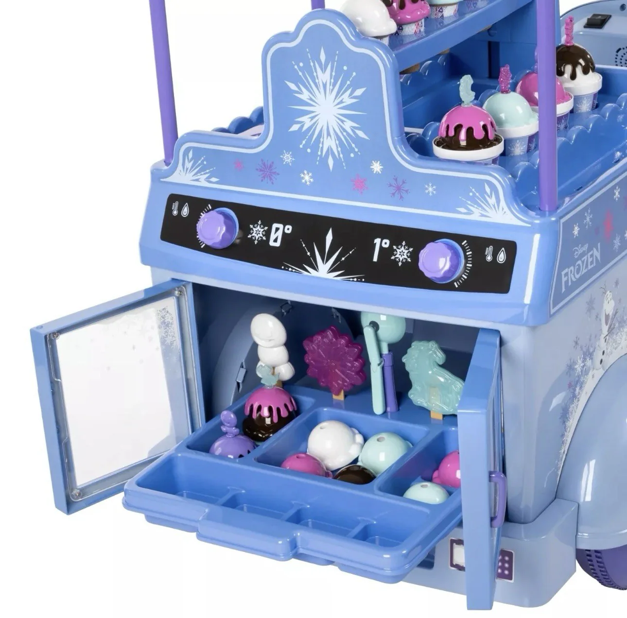 6V Battery-Powered Disney Frozen Ice Cream Ride-On Cart Toy - Image 7