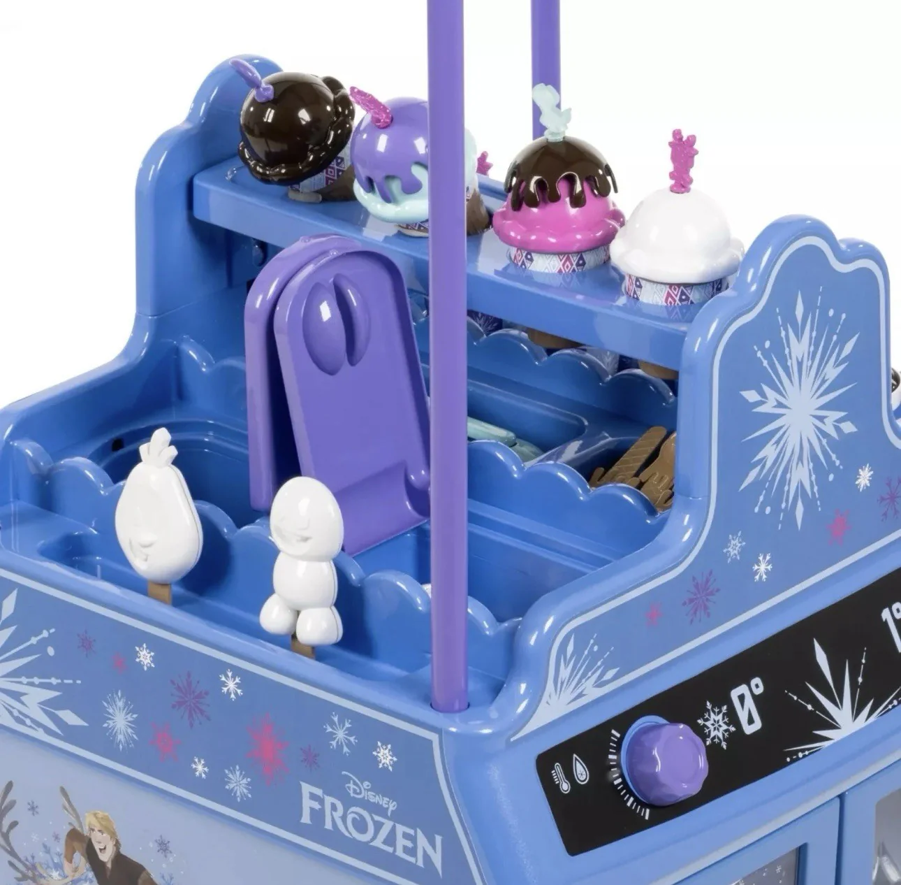 6V Battery-Powered Disney Frozen Ice Cream Ride-On Cart Toy - Image 9