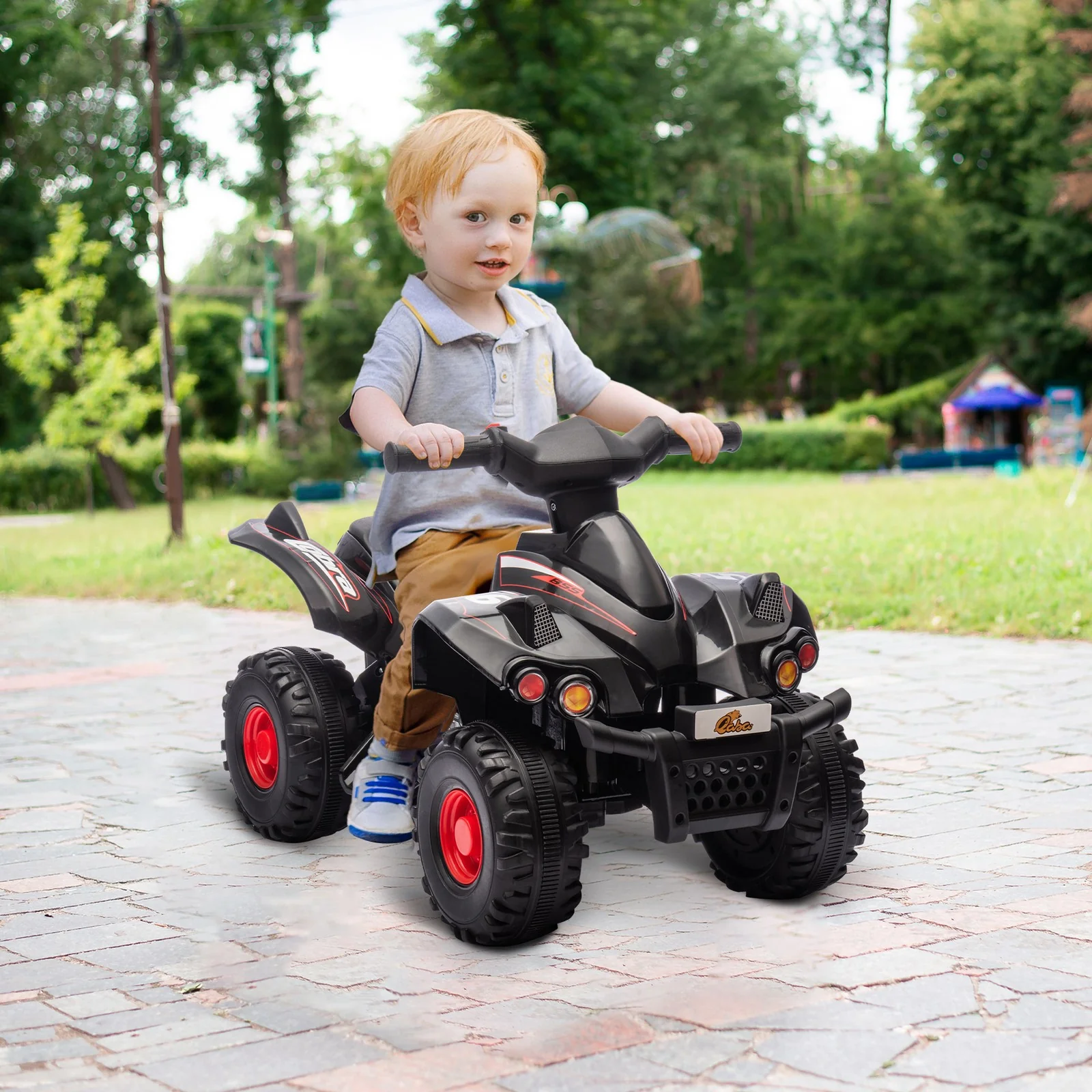6V Kids 4-Wheeler ATV Quad Car with Music for Ages 2-6 Years Black - Image 12