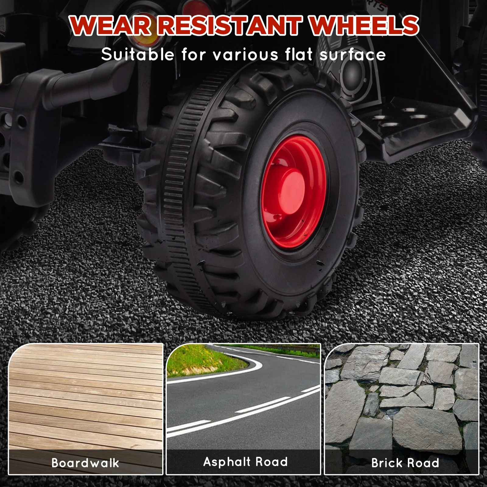 6V Kids 4-Wheeler ATV Quad Car with Music for Ages 2-6 Years Black - Image 7