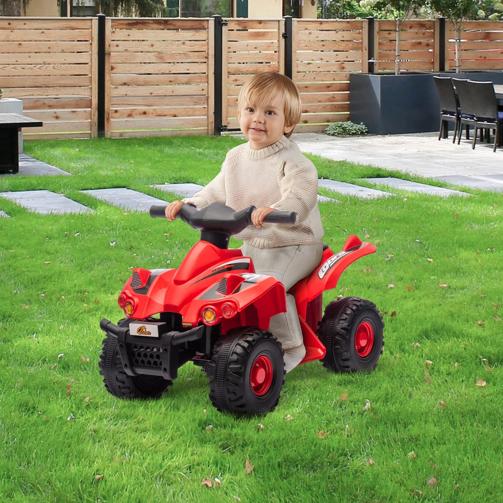 6V Red Kids 4-Wheeler ATV Quad Car with Music for Ages 2-6 Years - Image 9