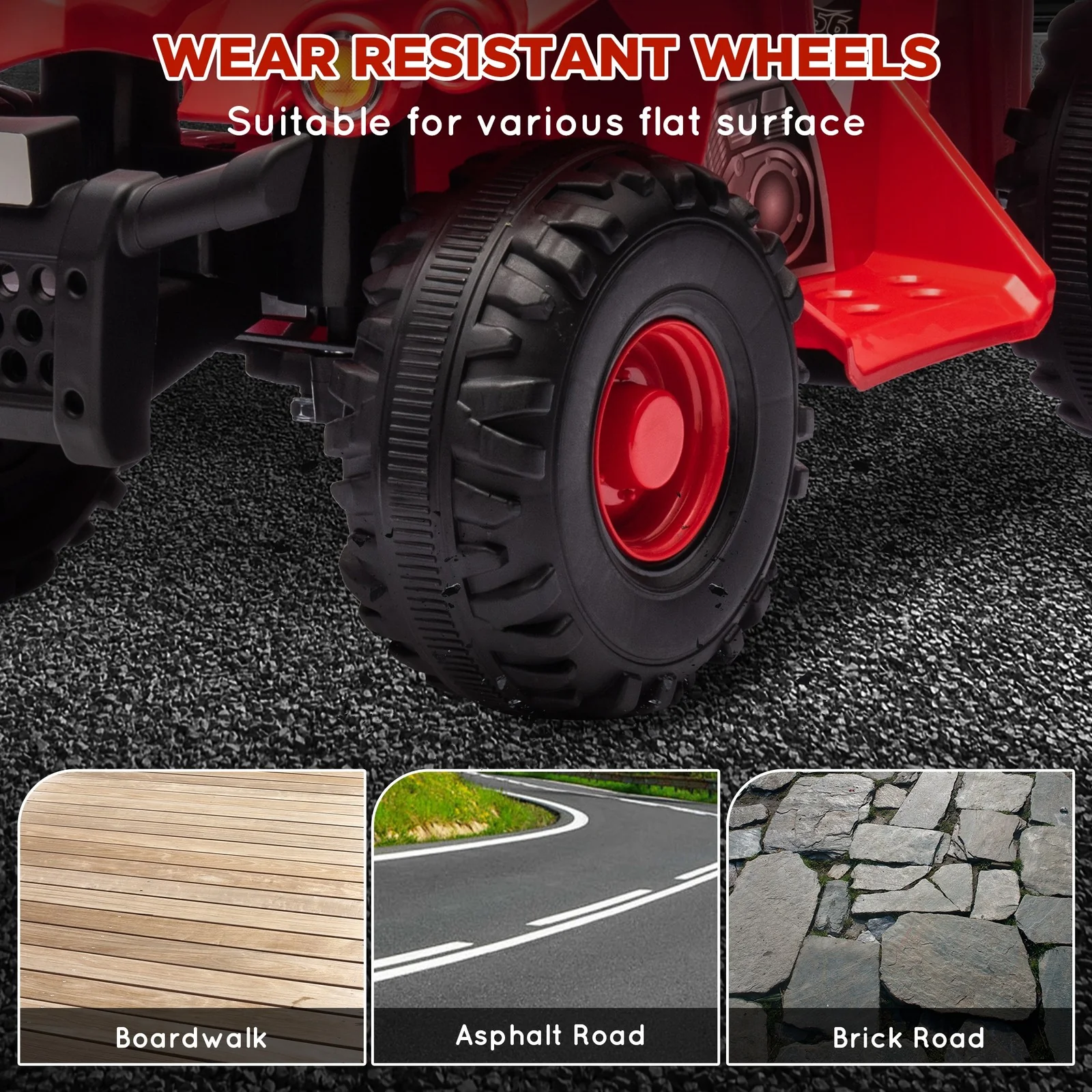 6V Kids 4-Wheeler ATV Quad Car with Music and Forward Drive for Ages 2-6 Years Red - Image 7