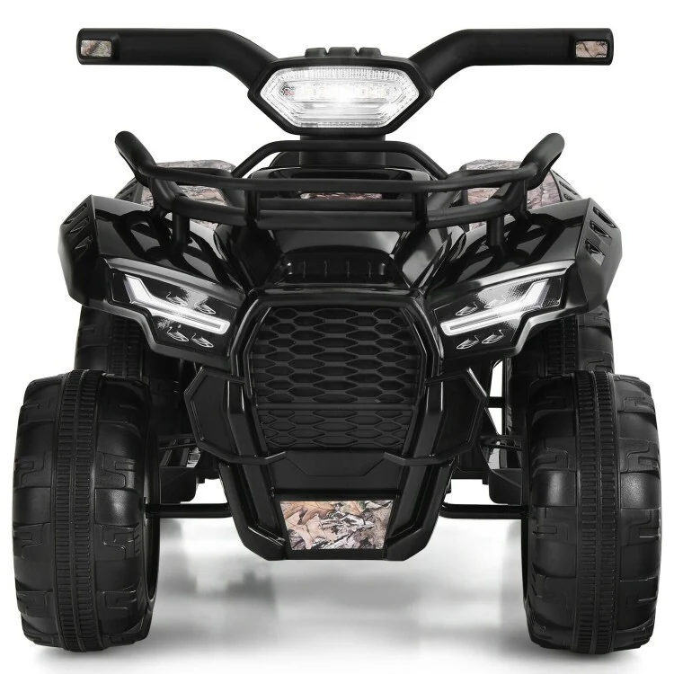 6V Electric Kids ATV Ride-On Quad Toy Car for Toddlers with LED Lights and MP3 Player Black - Image 3