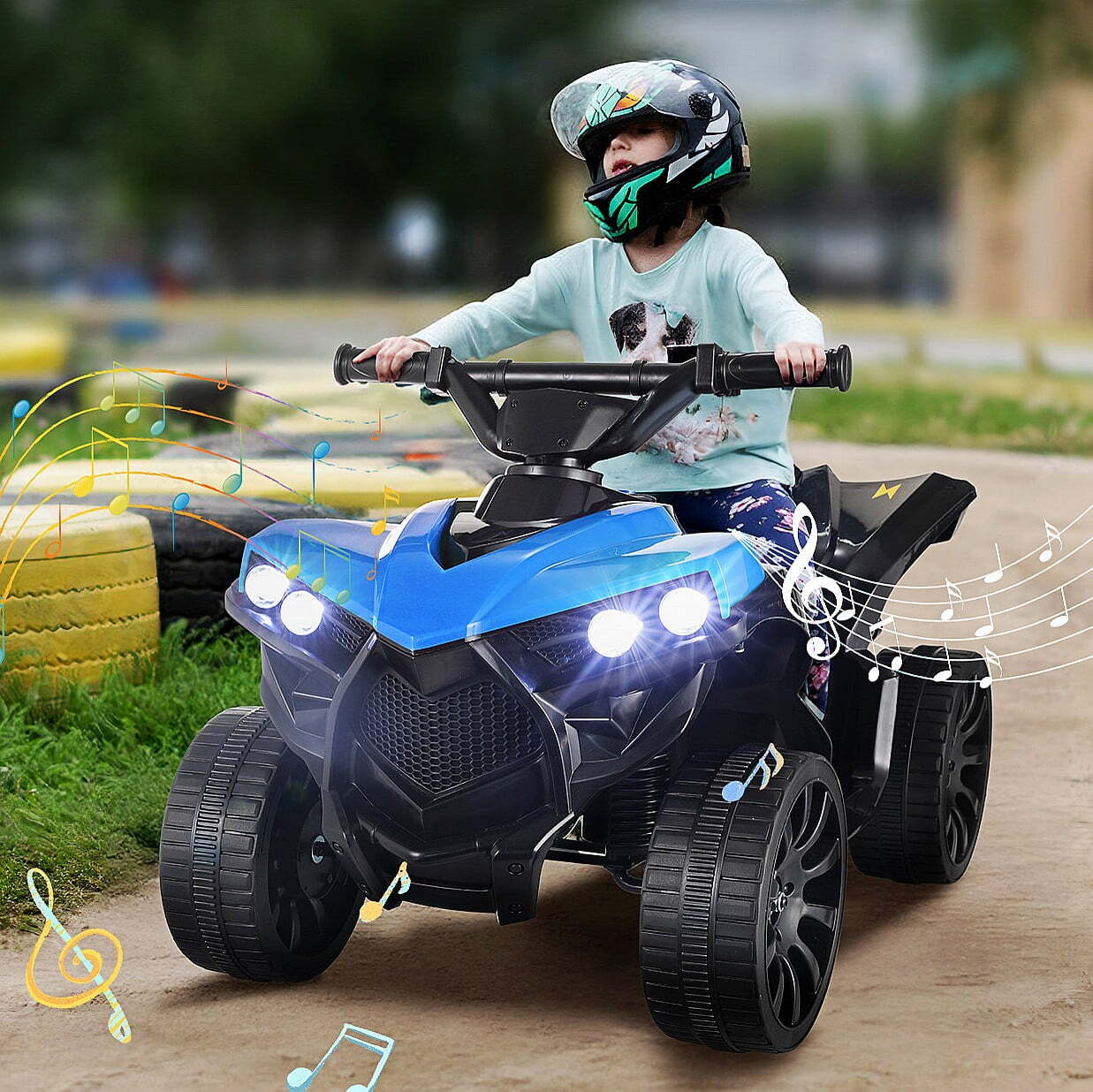 6V Electric Kids ATV Ride-On Toy Car with 4 Wheels, LED Lights, and Music for Ages 2 to 5 - Image 3