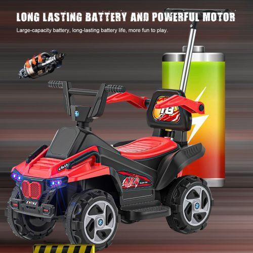 6V Kids Electric ATV 4-Wheeler Car Toy with LED Headlights and Bluetooth Connectivity - Image 5