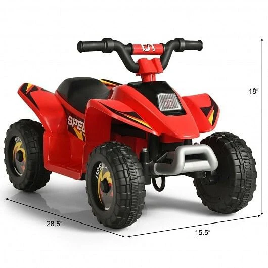 6V Kids Electric 4-Wheel Red ATV Ride-On Toy - Image 5