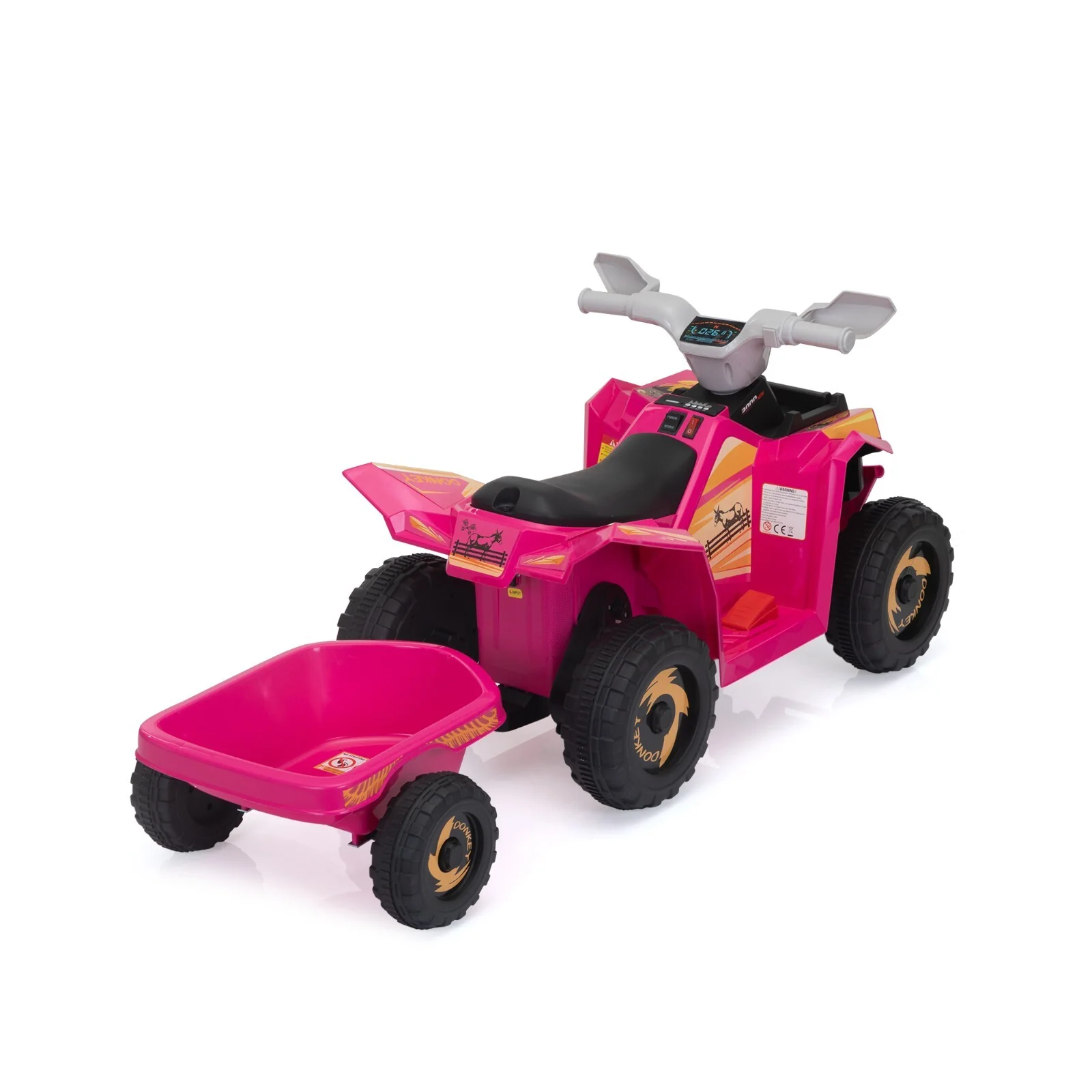 6V Kids Electric ATV Ride-On Car with Trailer, Music, and Bluetooth for Toddlers - Image 4