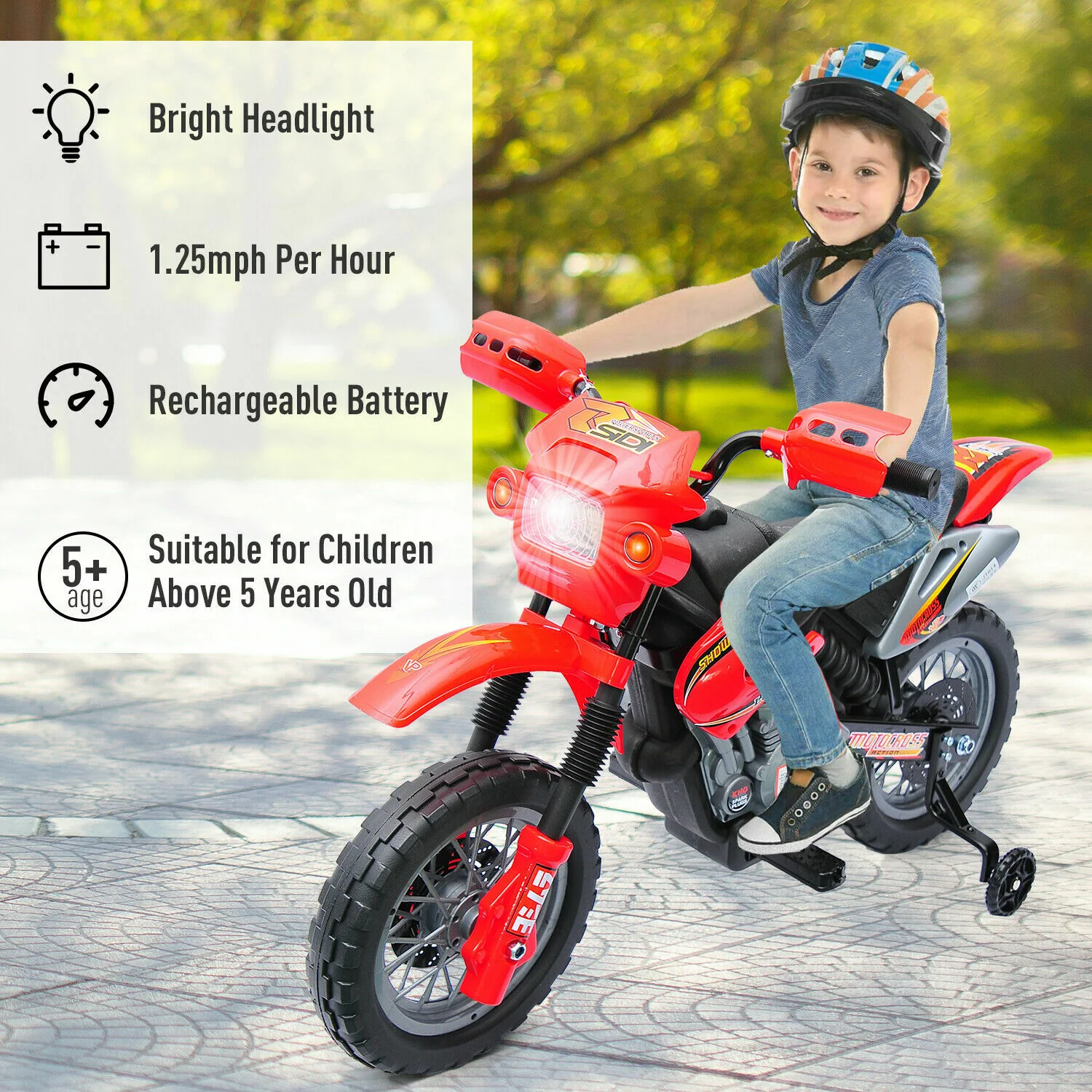 6V Kids Electric Battery Powered Ride-On Dirt Bike for Outdoor Play - Image 6