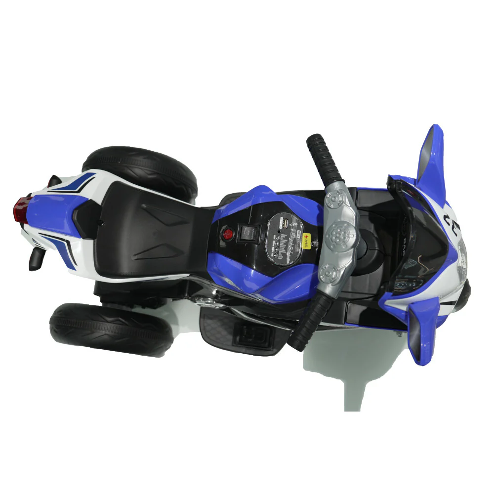 6V Electric Ride-On Motorcycle for Boys Ages 3-4 in Blue - Image 7