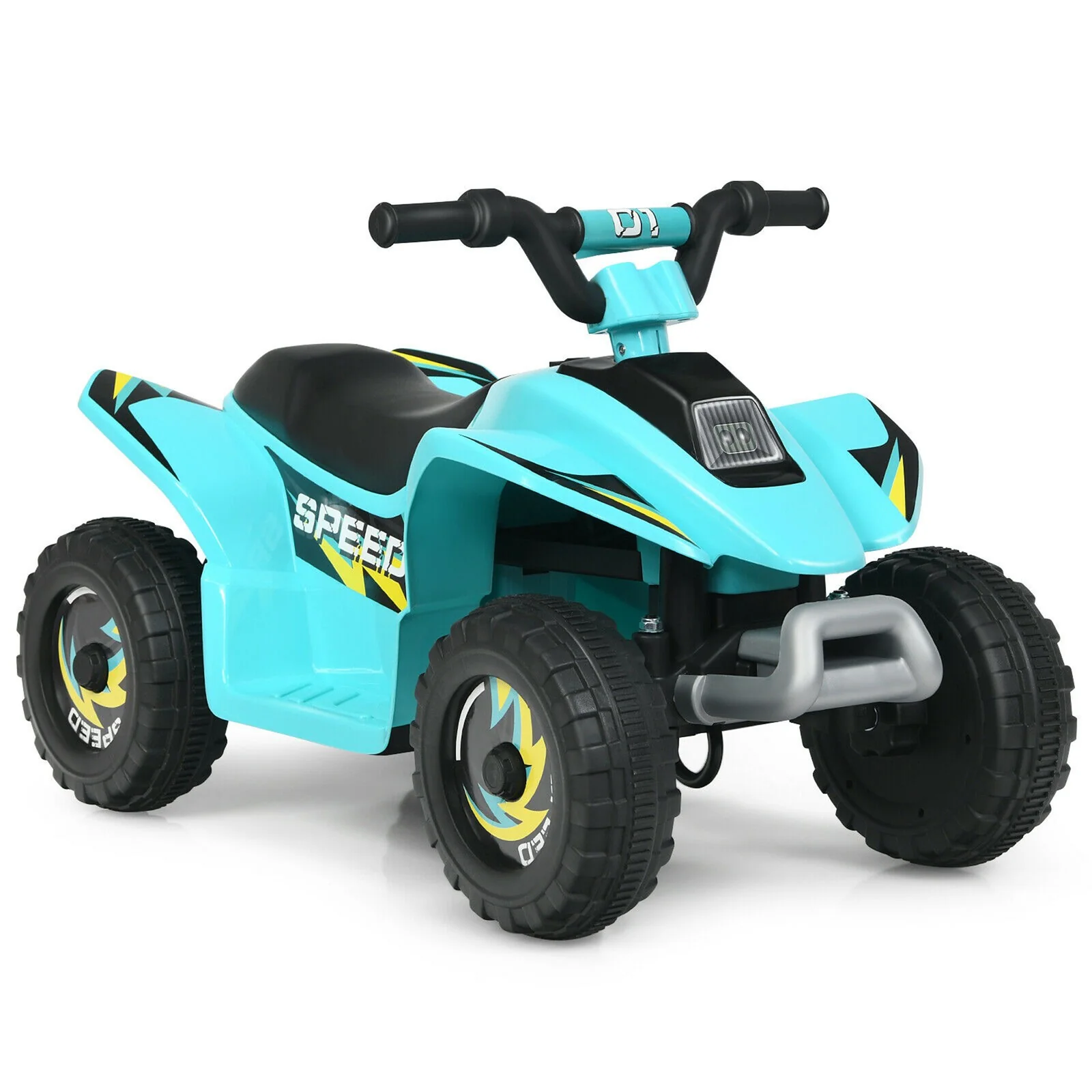 6V Electric Kids Quad ATV Ride-On Toy with 4 Wheels, Forward and Reverse, Blue for Toddlers