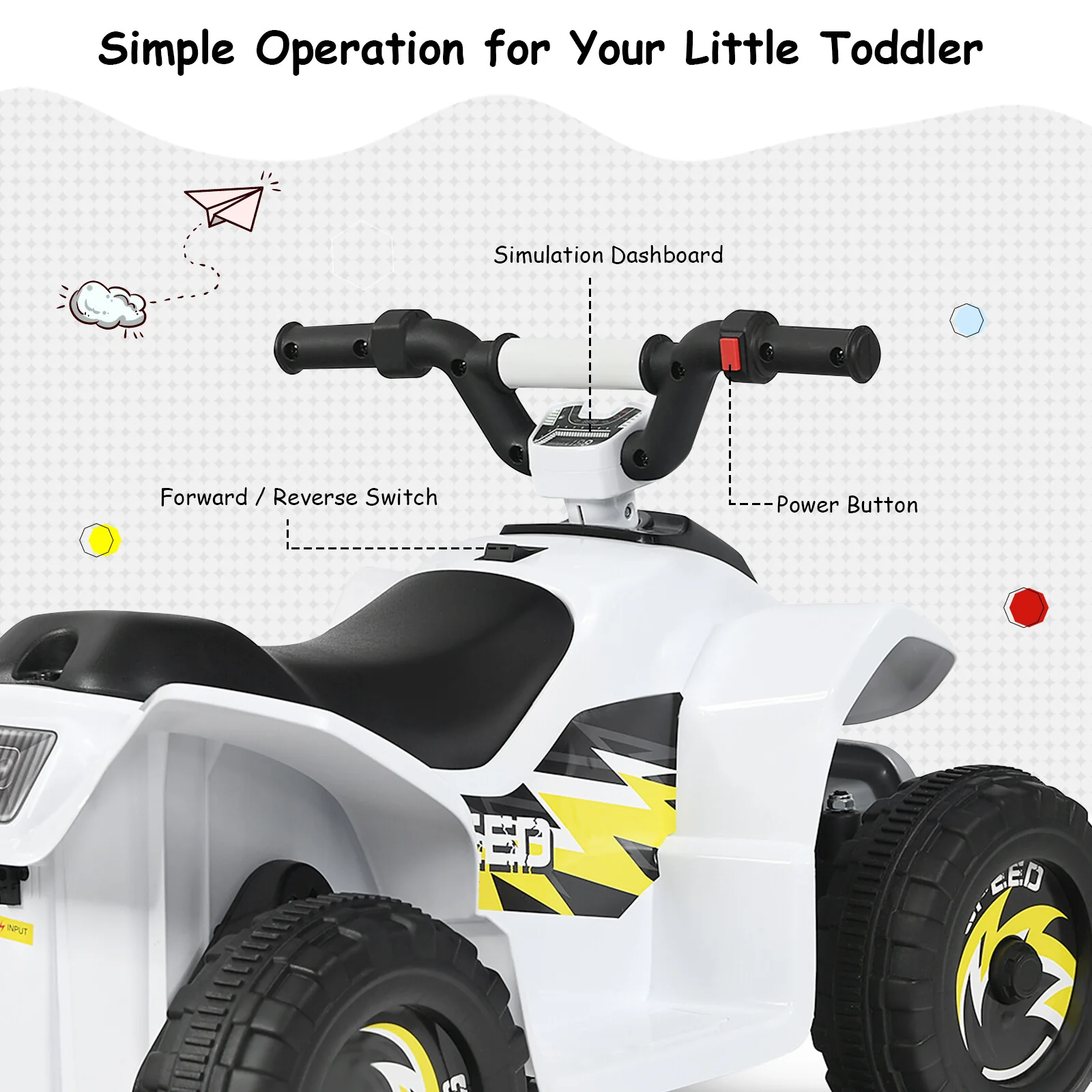 6V Electric Kids 4-Wheel Quad ATV Ride-On Toy with Forward and Reverse for Toddlers - Image 7