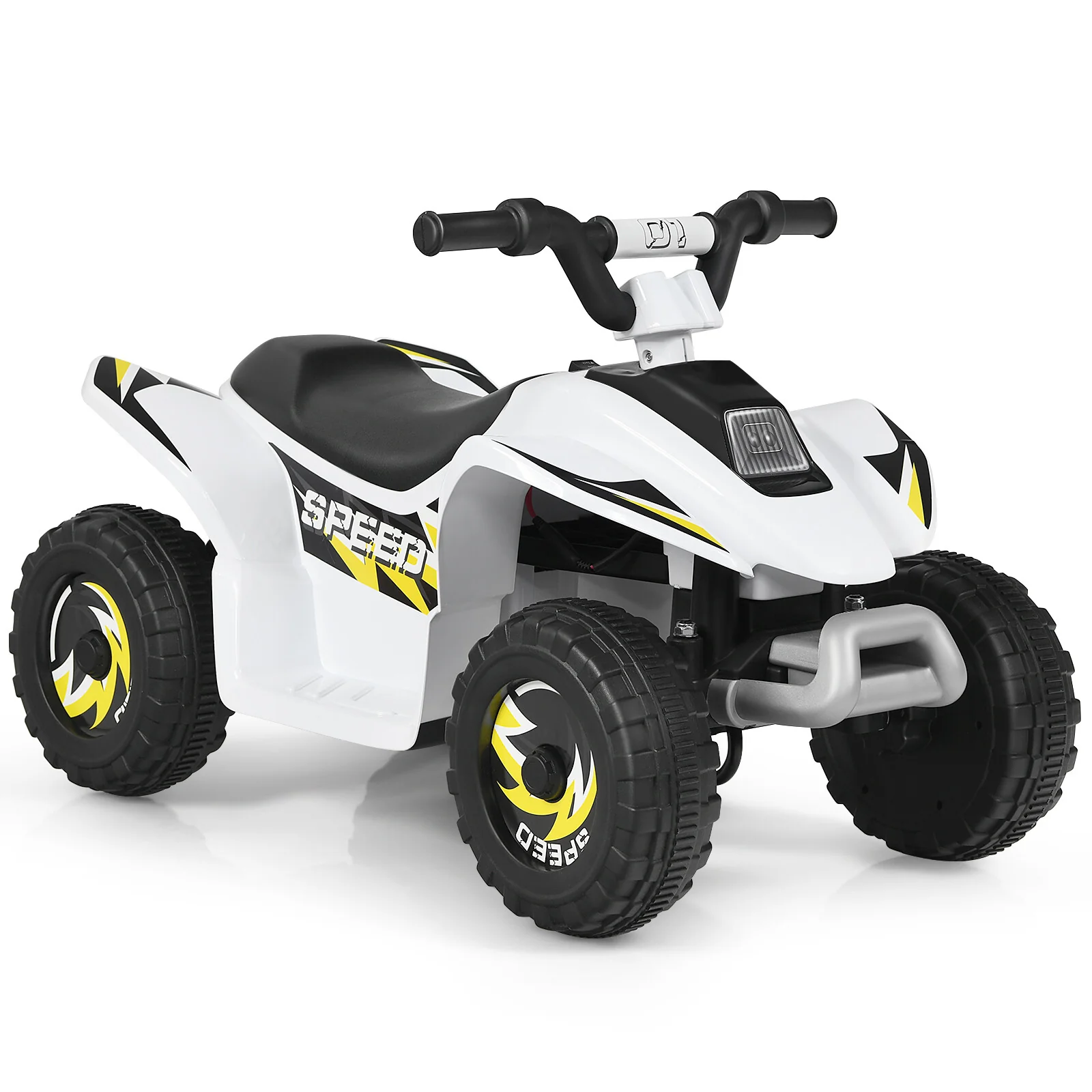 6V Kids Electric 4-Wheel Quad ATV Ride-On Toy with Forward and Reverse and Music for Toddlers