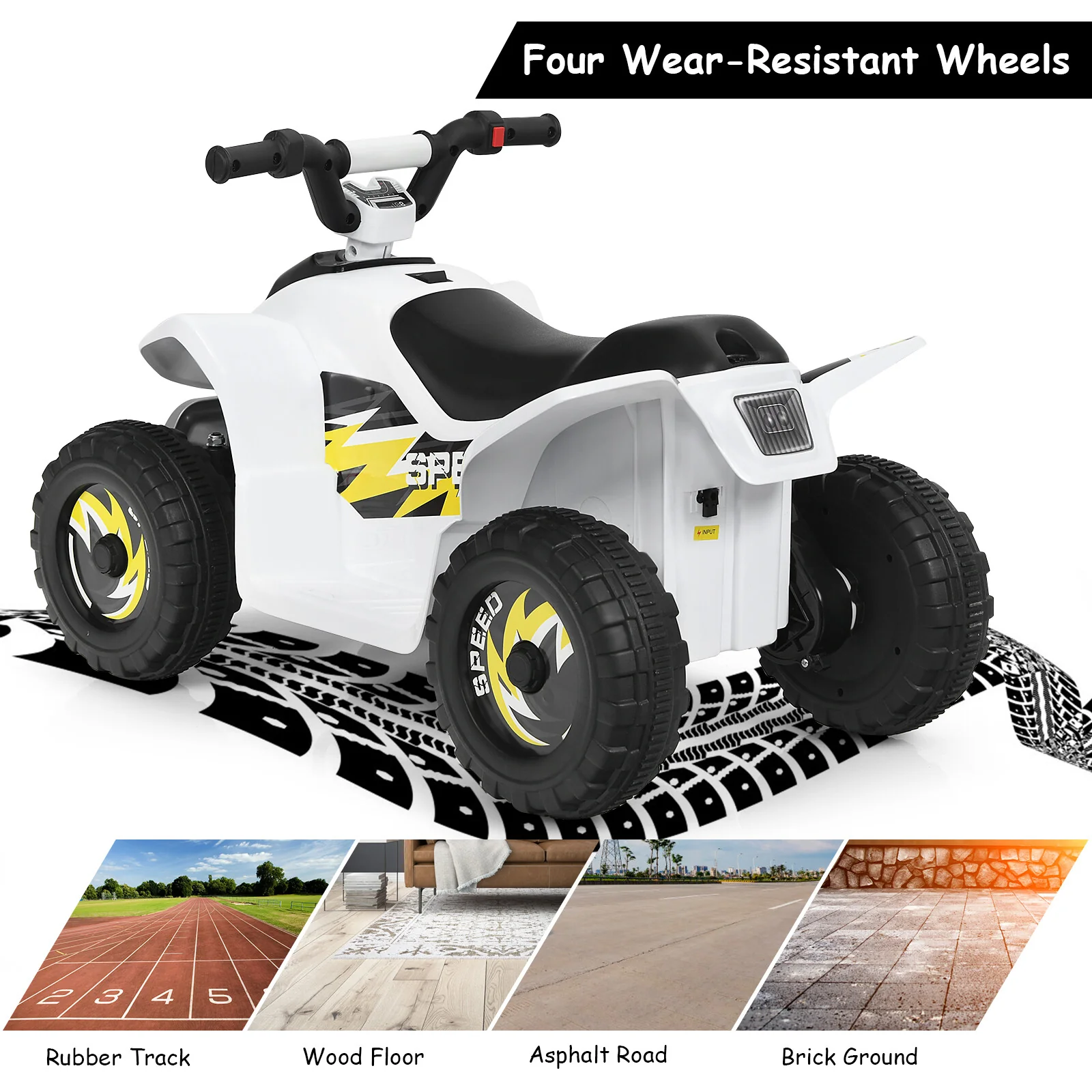 6V Kids Electric 4-Wheel Quad ATV Ride-On Toy with Forward and Reverse and Music for Toddlers - Image 6