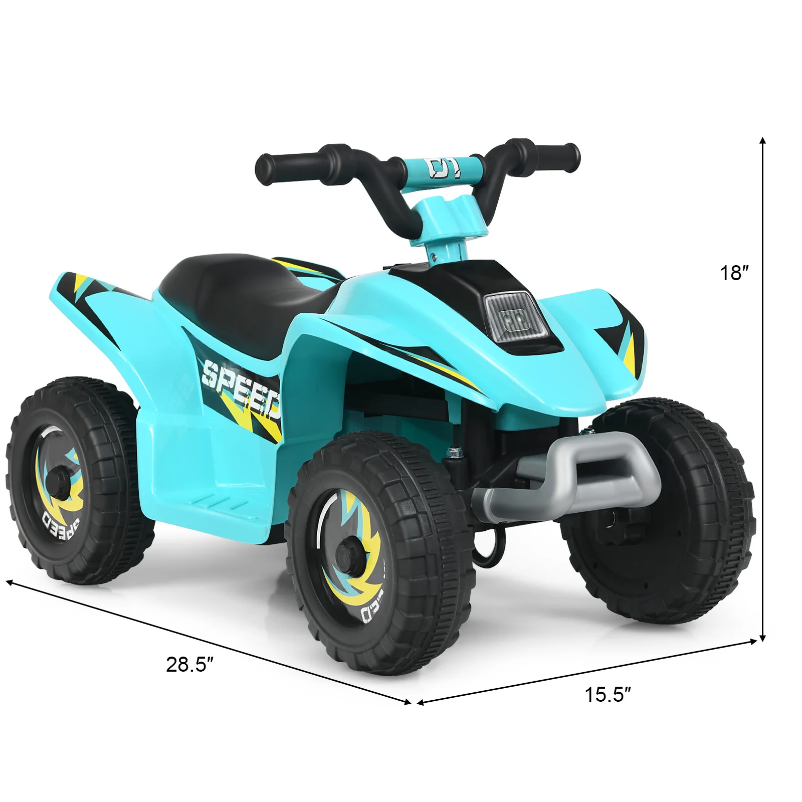 6V Electric Ride-On Quad ATV Toy for Toddlers with Forward and Reverse - Blue - Image 2