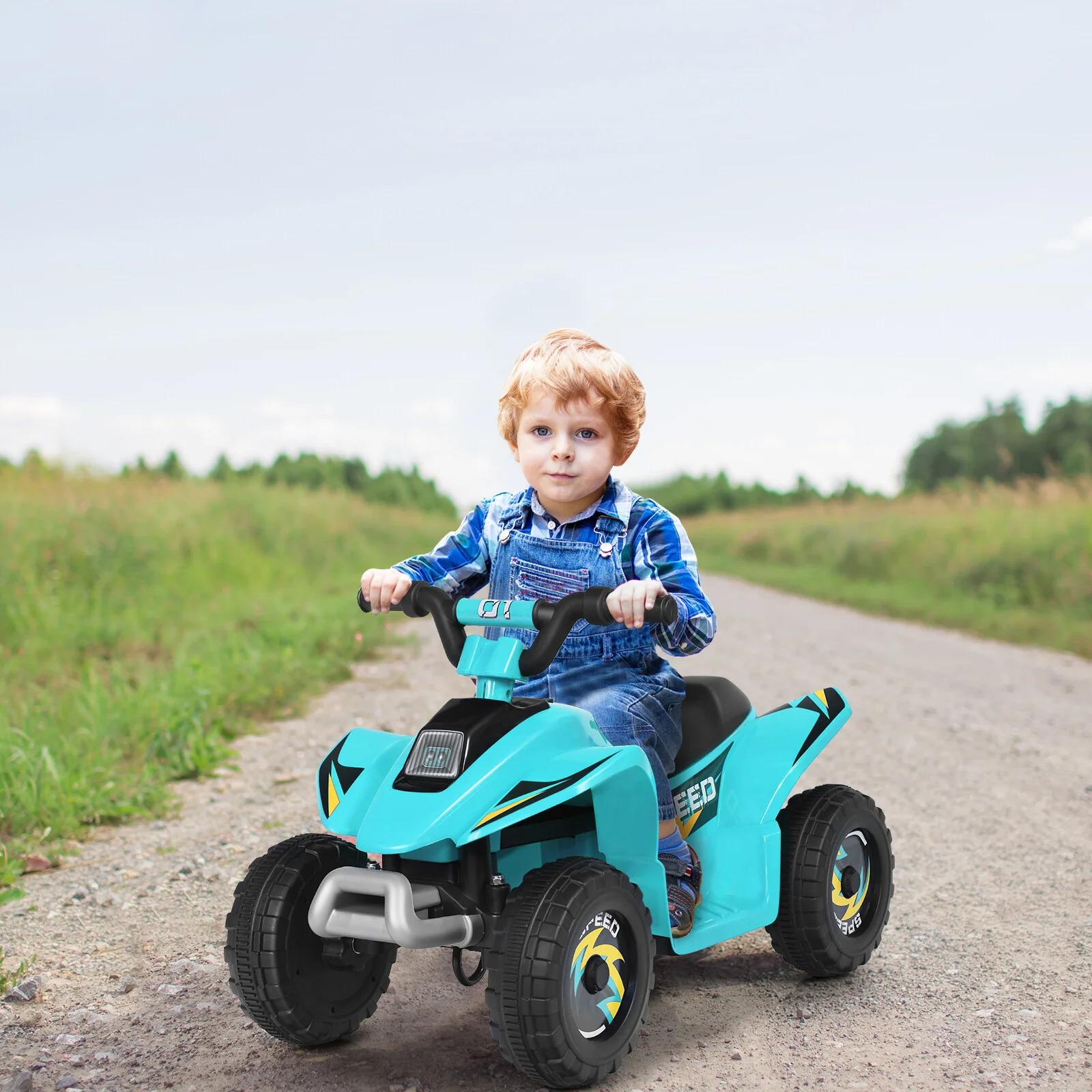 6V Electric Ride-On Quad ATV Toy for Toddlers with Forward and Reverse - Blue - Image 3