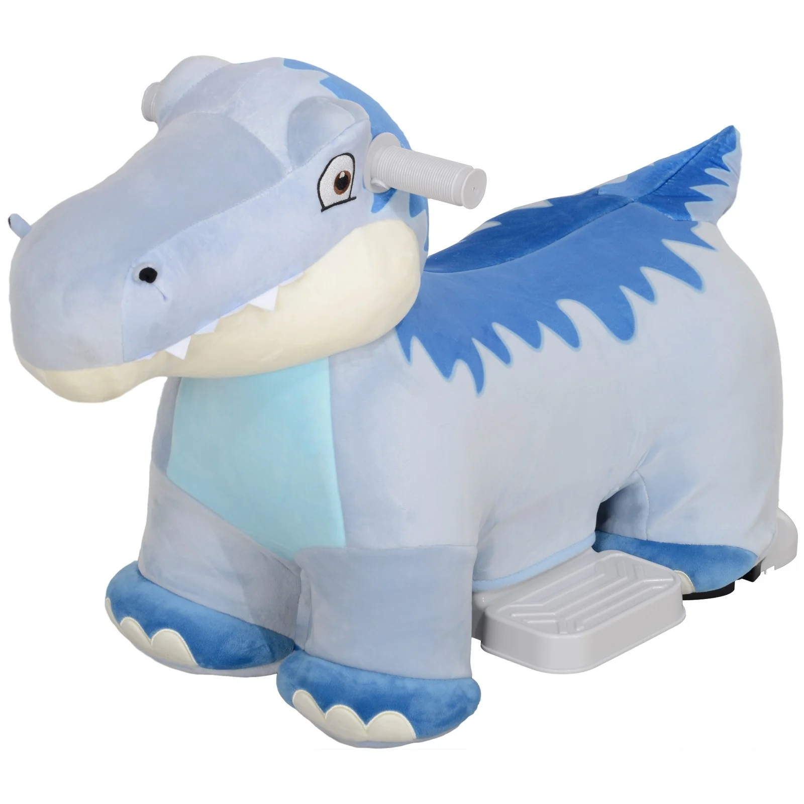 6V Kids Electric Ride-On Animal Toy with Music and Forward Motion Blue - Image 4