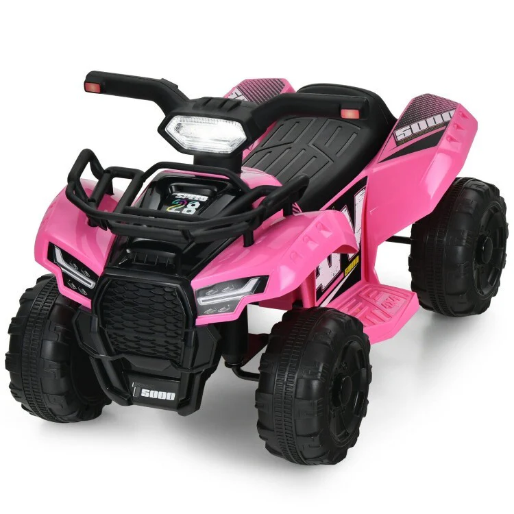 6V Kids Electric Ride-On ATV Quad Toy with LED Lights and MP3 for Toddlers