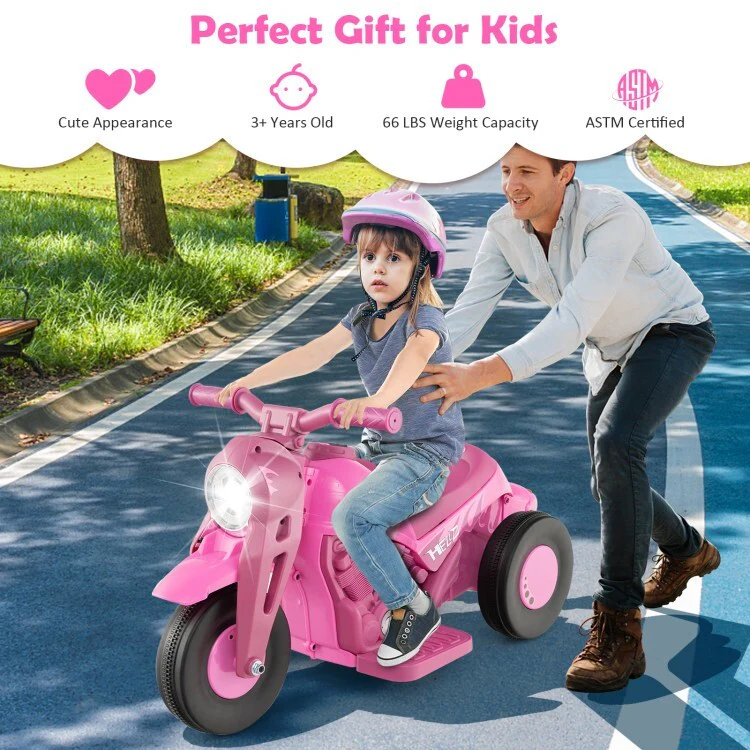 6V Kids Electric Ride-On Motorcycle with Bubble Maker and Music Toy - Image 7