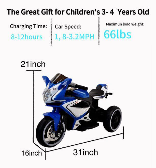 6V Kids Electric Ride on Motorcycle - Perfect Xmas Gift for Little Ones! - Image 2