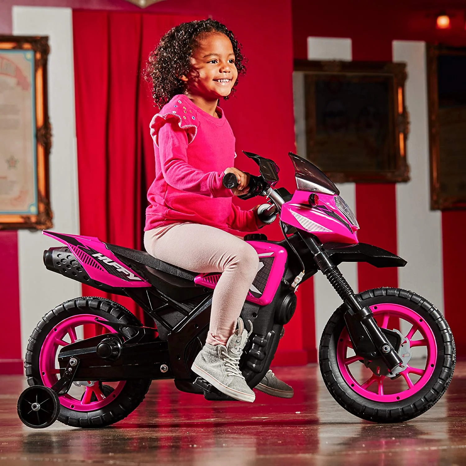 6V Kids Electric Ride-On Motorcycle with Training Wheels - Fun and Safe Toy for Young Riders - Image 3