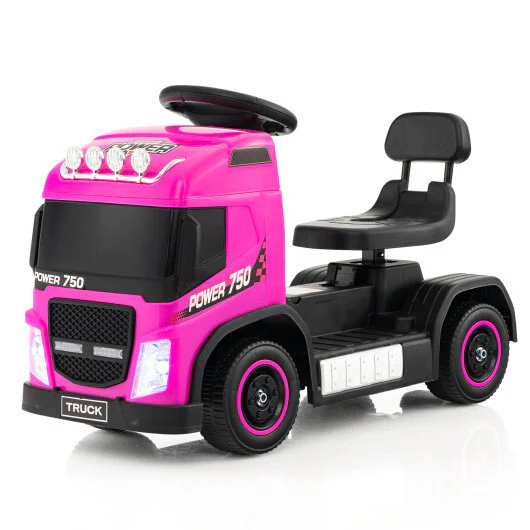 6V Pink Electric Ride-On Truck for Kids with Adjustable Seat
