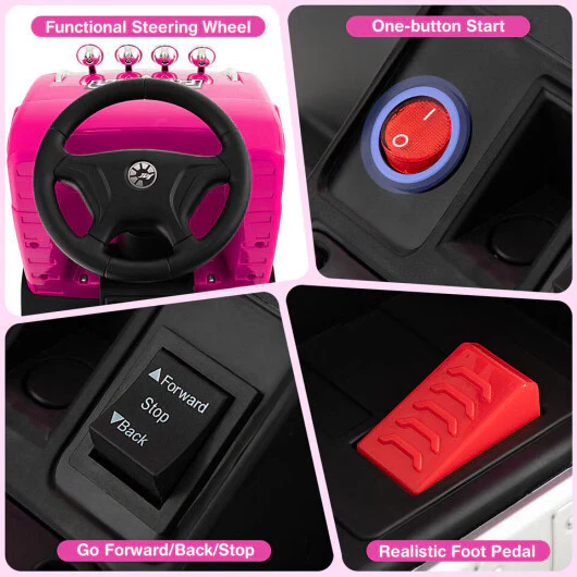 6V Pink Electric Ride-On Truck for Kids with Adjustable Seat - Image 4